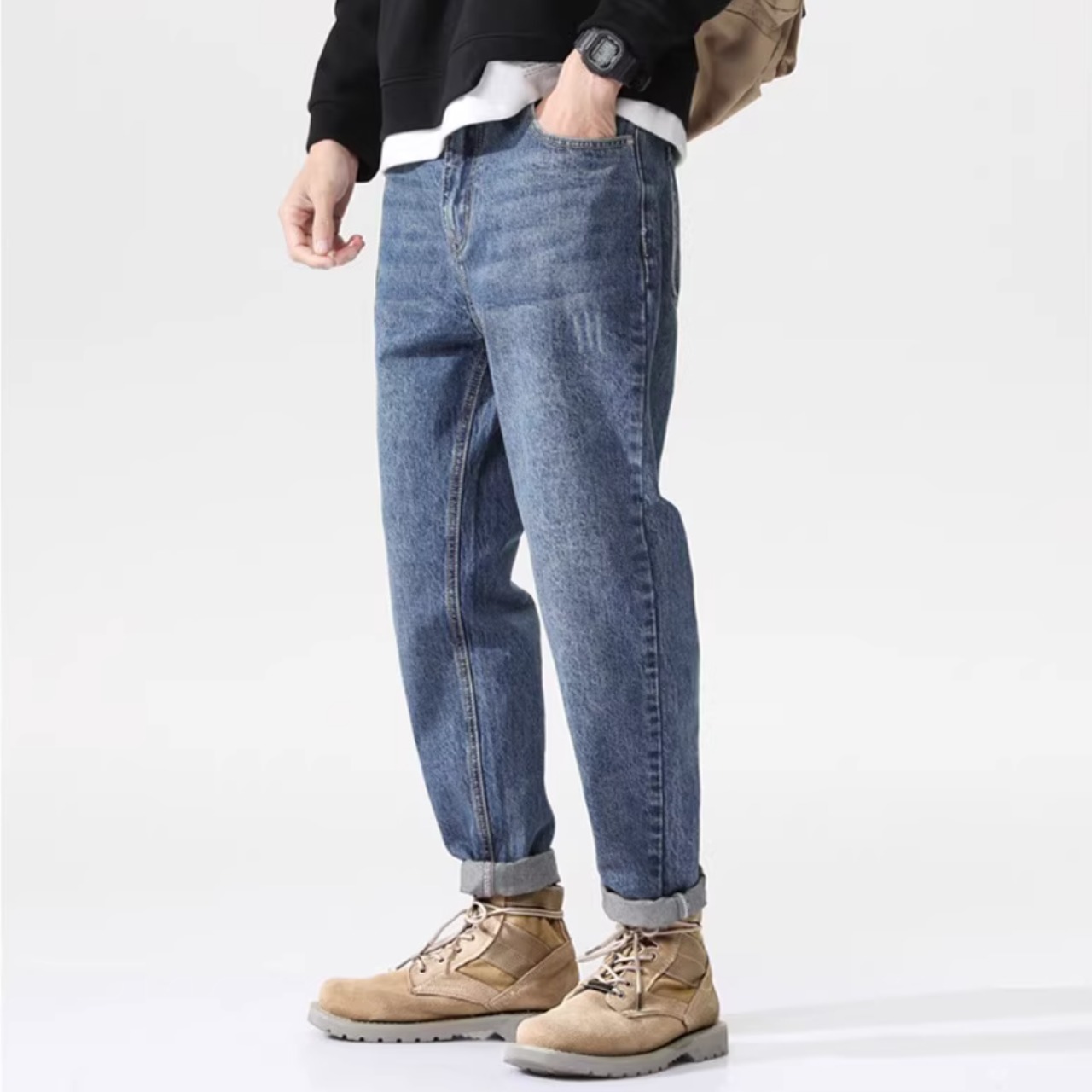 テーパードシルエット デニムパンツ af0215