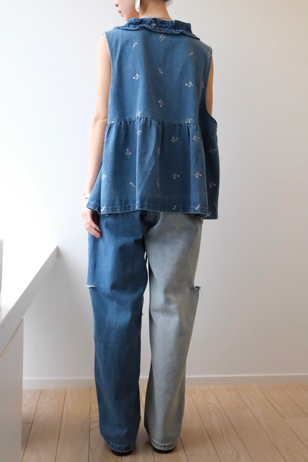 Denim Wide Pants デニムワイドパンツ Light Gray | planet3rd