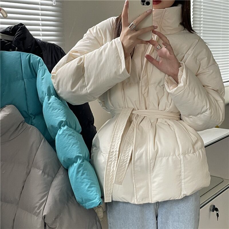 カラーバンドウェストウィンタールーズジャケット コート コットン 冬物 萌量不足41176694155