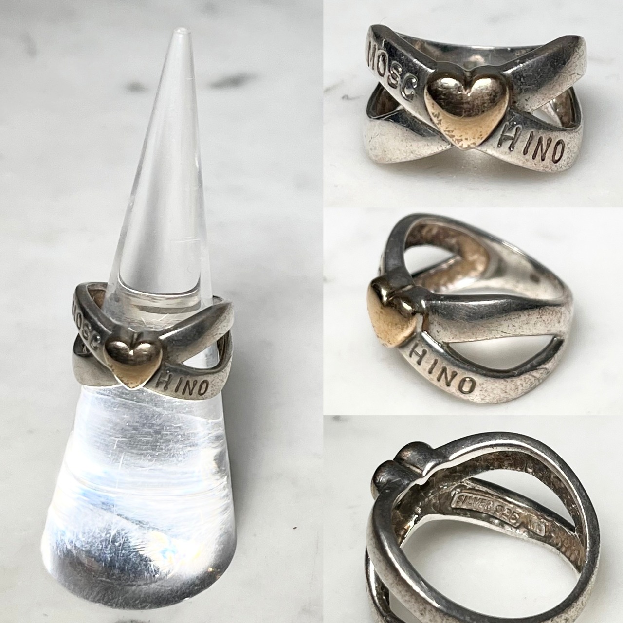 MOSCHINO silver × 10k knot design ring