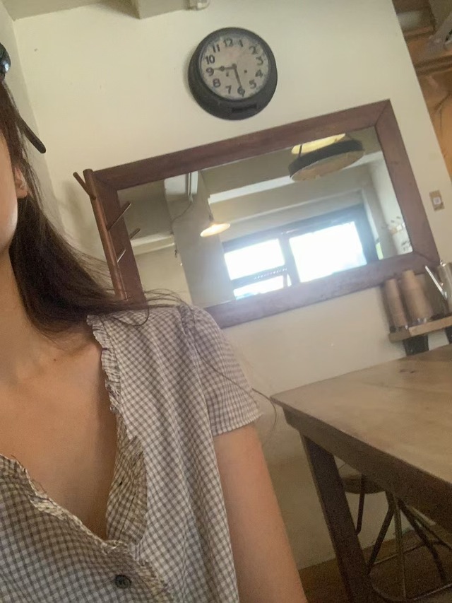 (即納) LITER / Soda check blouse 1color