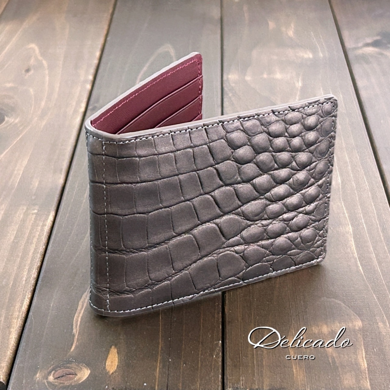 アリゲーター × BULGARO マネークリップ スチールブロンズ