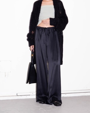 1990s silk satin easy wide pants