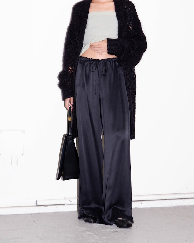 1990s silk satin easy wide pants