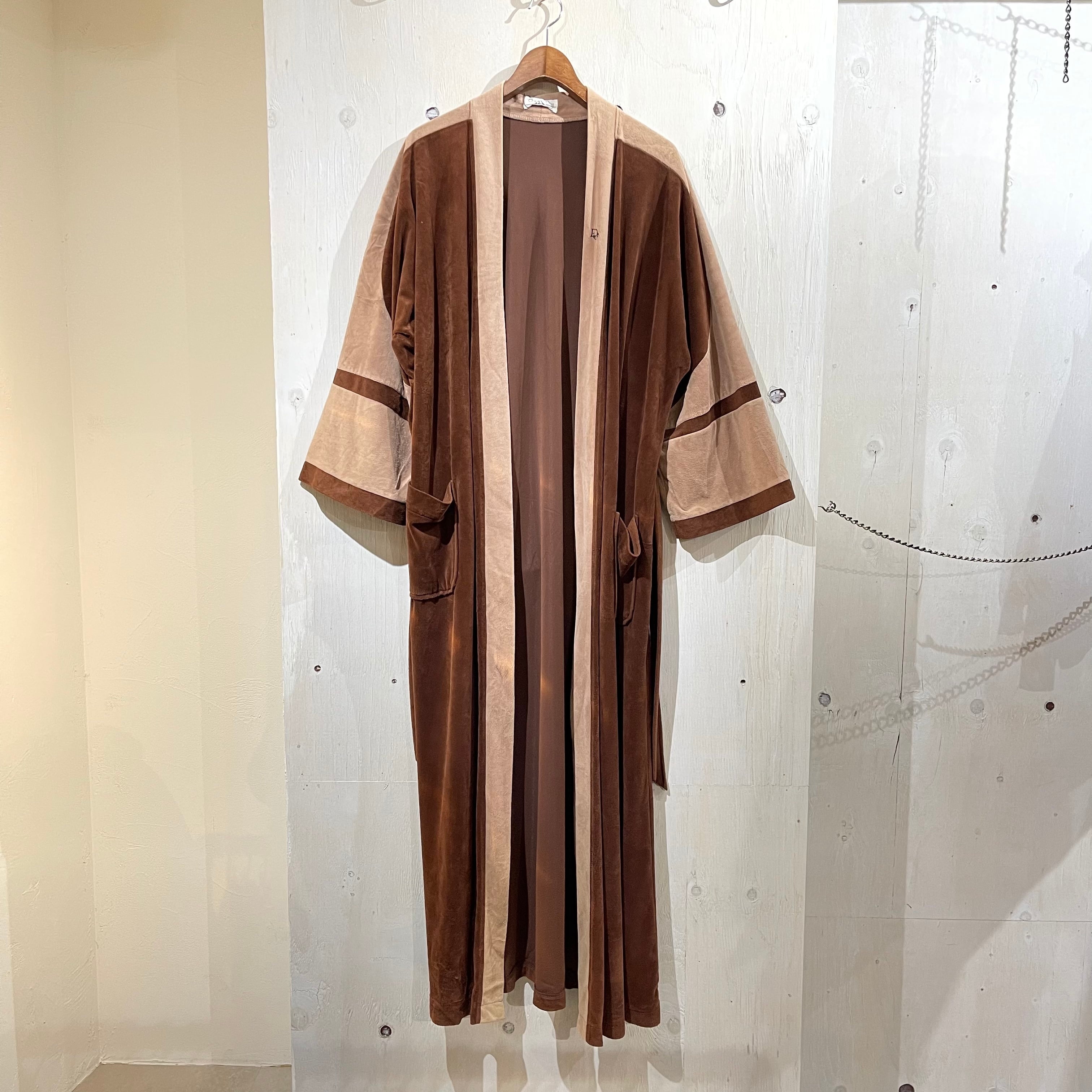 70s Christian Dior ガウン　ローブ　ブラウン　ONE SIZE