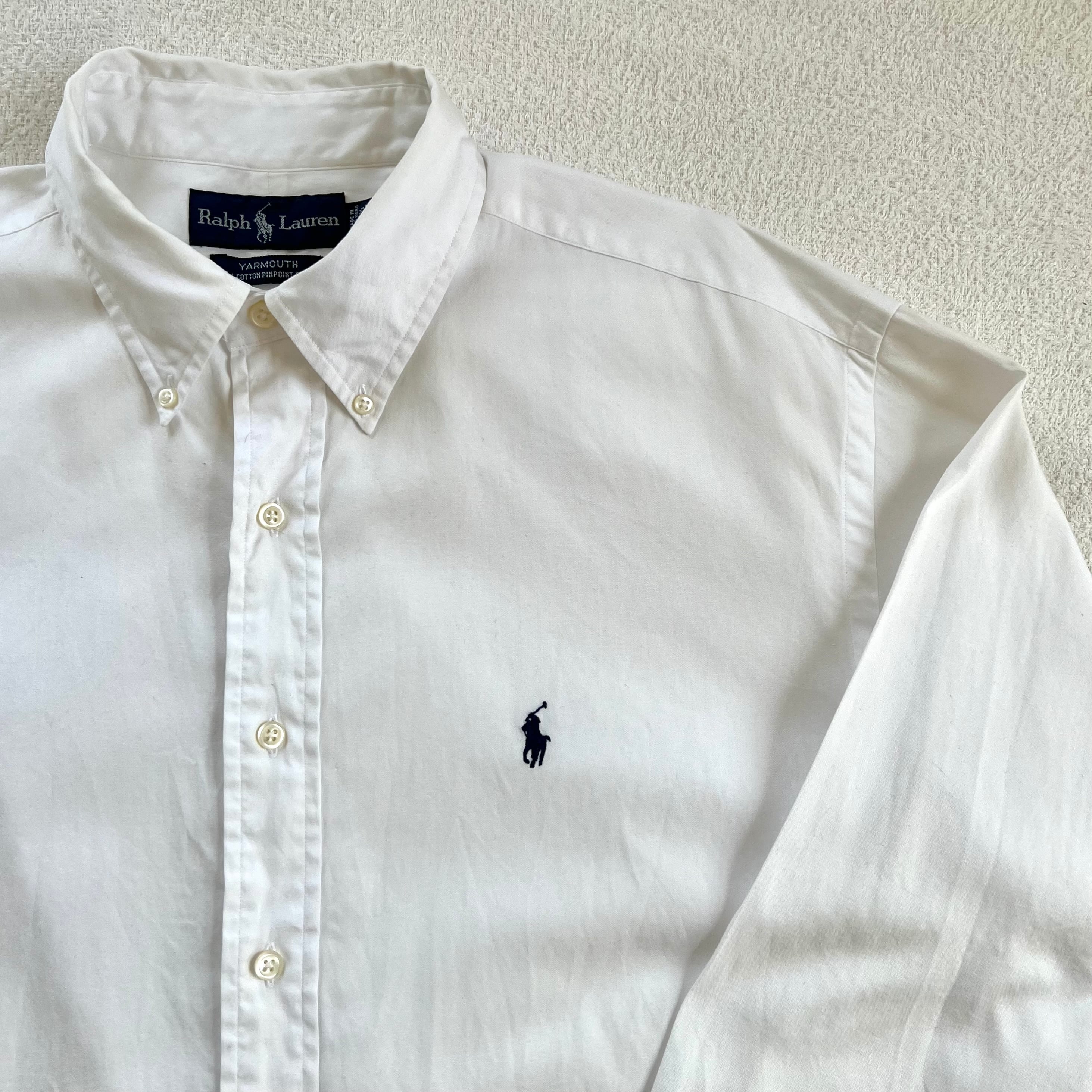 Ralph Lauren ラルフローレン 無地 長袖 シャツ 白 ホワイト 16 XL