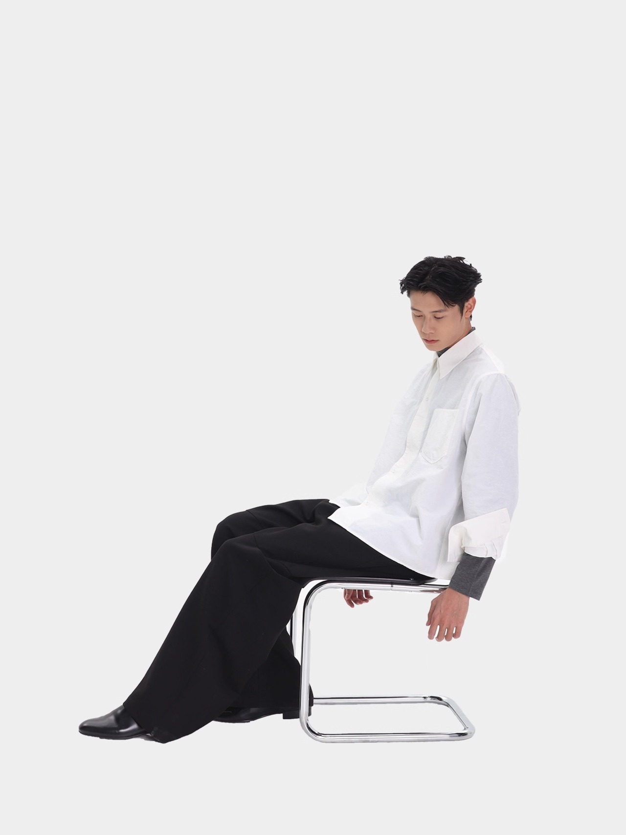 Nothingnoth 25AW Polo Collar Long Sleeve Shirt