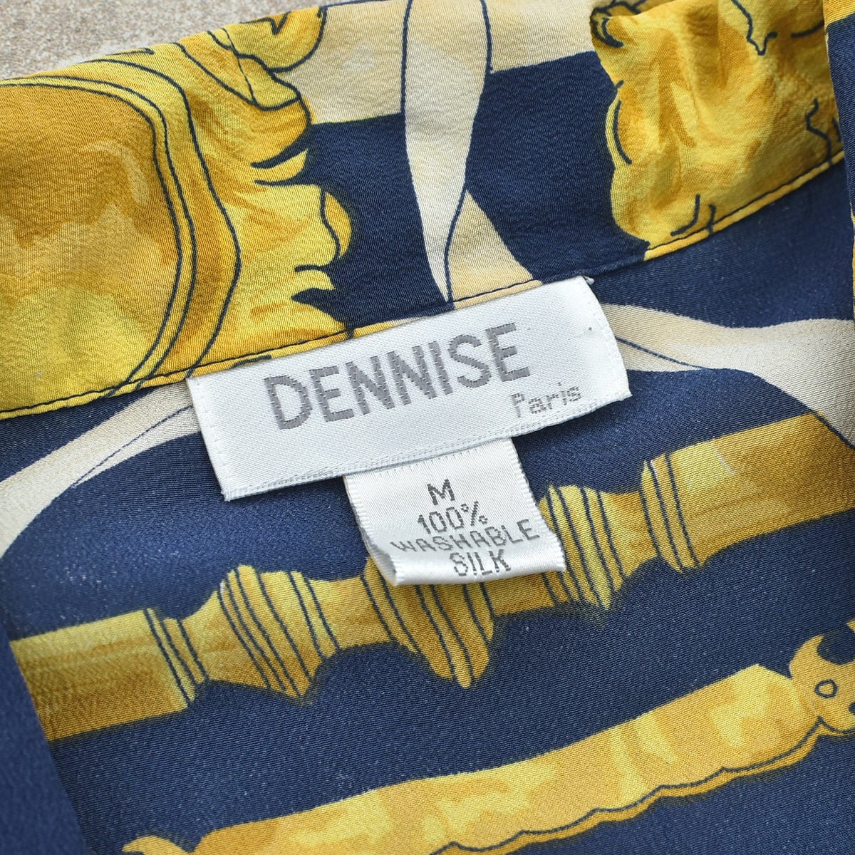 90年代ヴィンテージDENNISE シルク100% 半袖シャツ 総柄 Mサイズ 90's DENNISE baroque pattern silk shirt | 古着屋 grin days memory