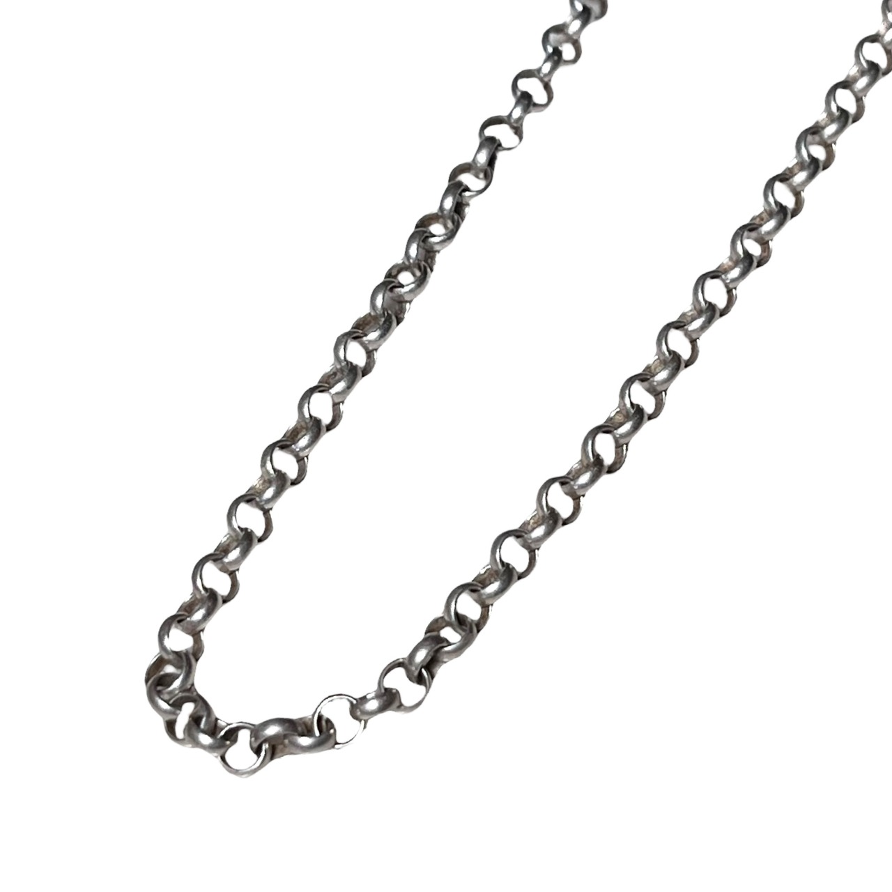 vintage silver circle link chain necklace