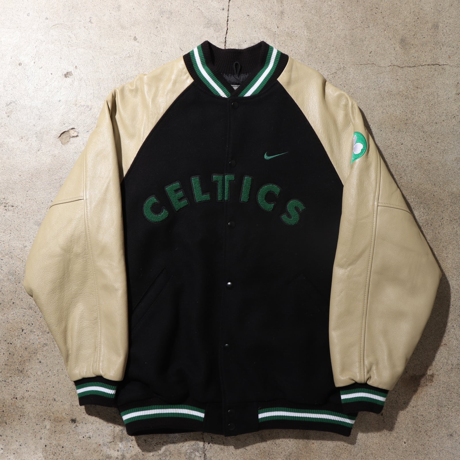 極美品 L 90s セルティックス NIKE 本革 レザージャケット スタジャン  