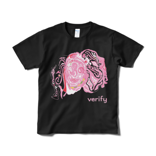 verify ポップ アートデザイン Tシャツ P-Elefant 黒