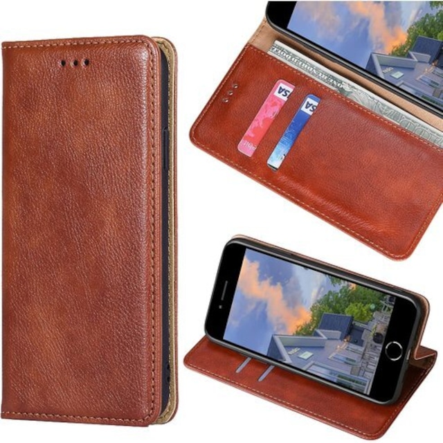 KWATUNG iphone7plus ケース 手帳型 iphone8plus ケース 手帳型 iphone8プラス ケース 手帳型 内蔵マグネット アイフォン7プラス ケース アイフォン8plus スマホケース iphone 8 plus ケース 手帳型 軽量薄型 iphone 7 plus ケース 手帳型 シンプルおしゃれ 耐衝撃 放熱性 ダークブラウン 89