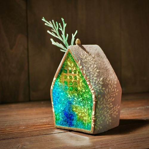 小鳥と青色のおうち みずたまり no.2