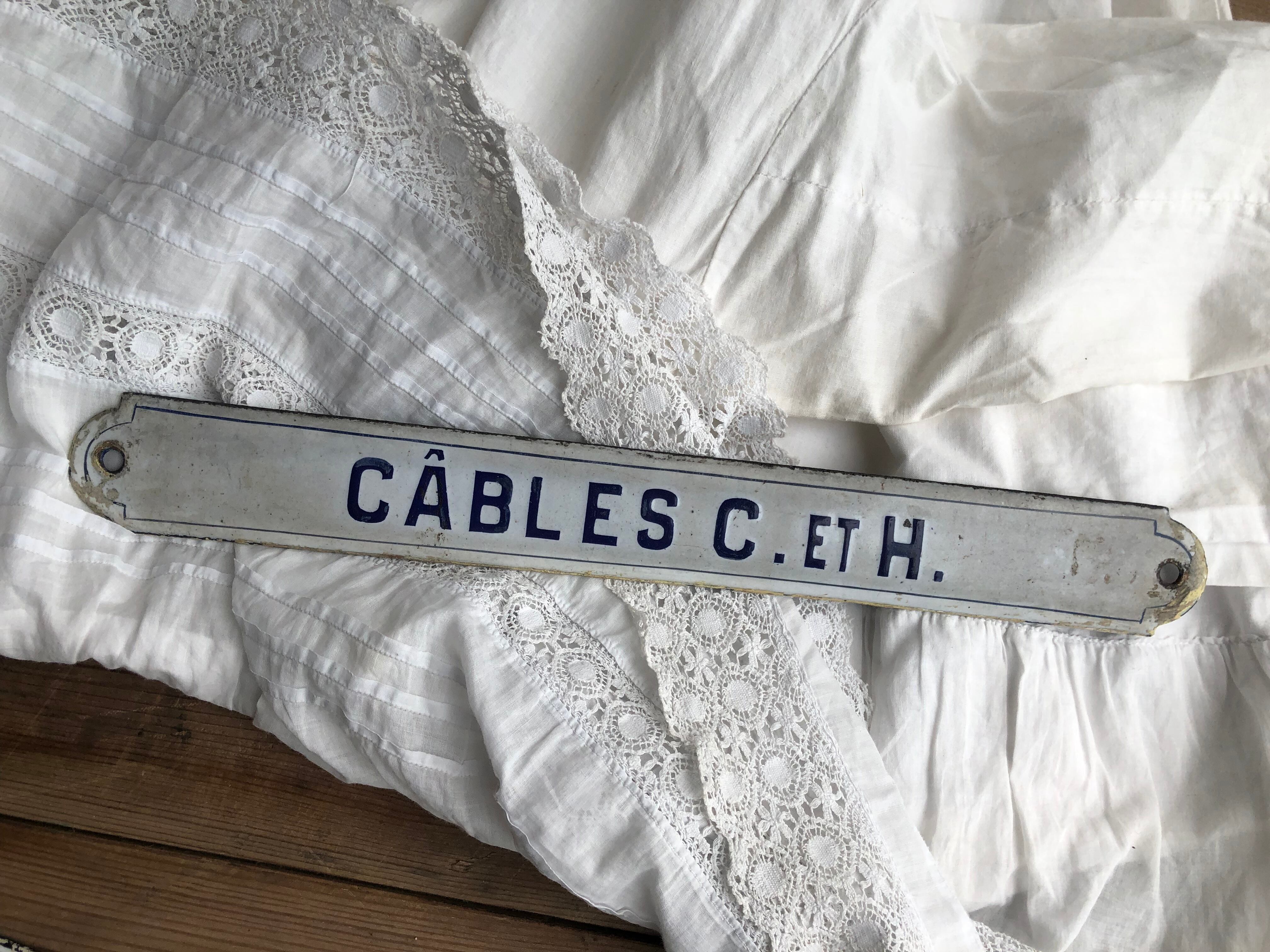 ホーロープレート CÂBLES C .ET H. 看板 サイン エナメル | Brocante