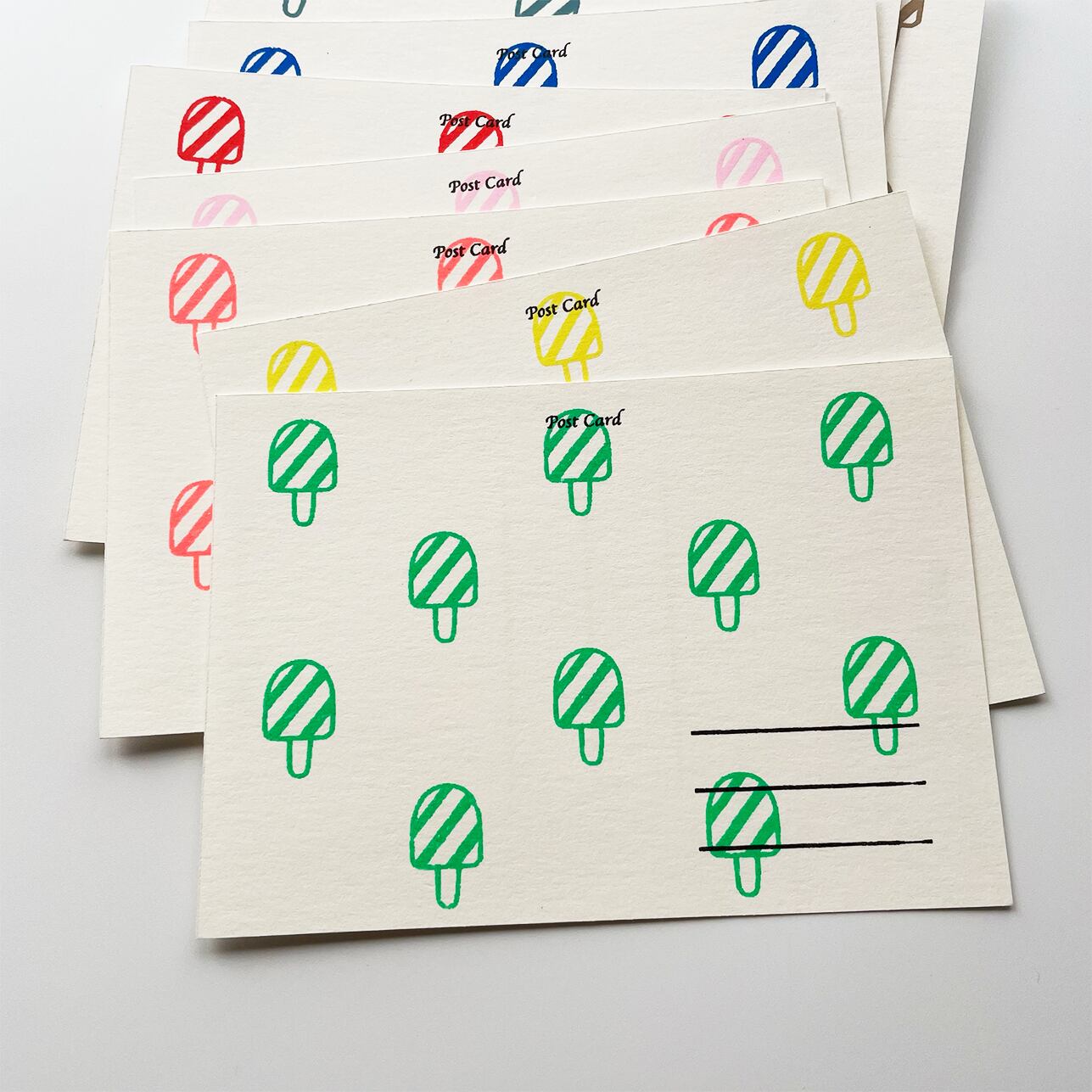 シルク印刷 ポストカード 「アイスクリーム」