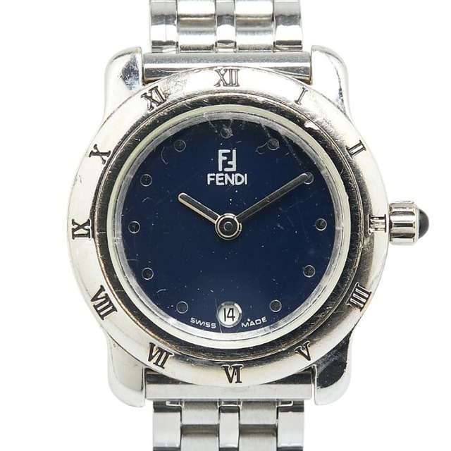 フェンディ 腕時計 860L クオーツ ブラック文字盤 ステンレススチール レディース FENDI 【中古】