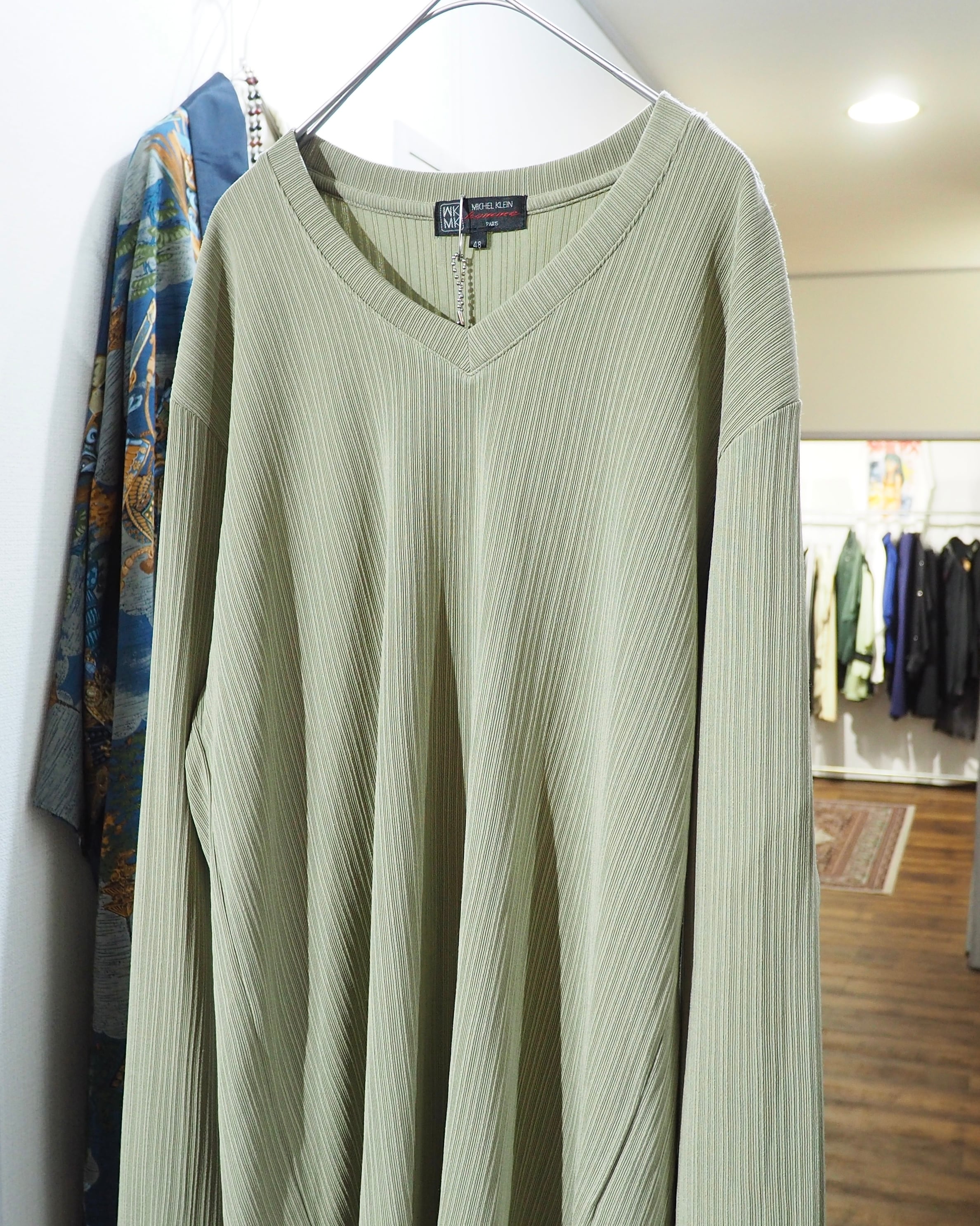 " MICHEL KLEIN HOMME " Pleats Design Long sleeve Tee