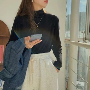 無地ハイネック長袖Tシャツ A1113