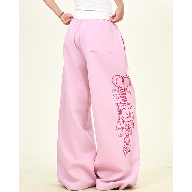 side logo print loose sweatpants　サイドロゴプリントルーズスウェットパンツ　J1200