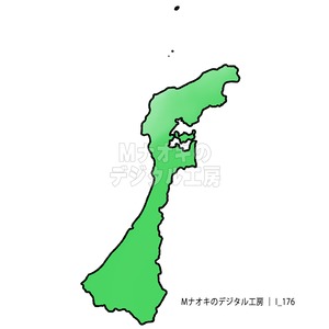 少しゆるい石川県地図　A slightly loose map of Ishikawa prefecture