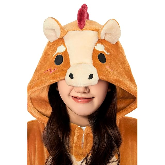 OLAOLA] 馬 着ぐるみ パジャマ 辰馬 コスチューム うま 仮装 ふわふわ
