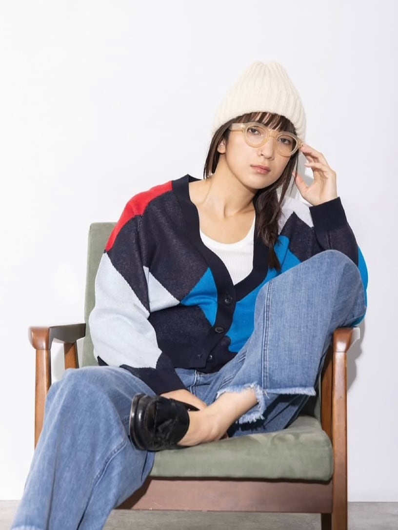 MARGAUX VINTAGE / アーガイルVネックカーディガン | anouk