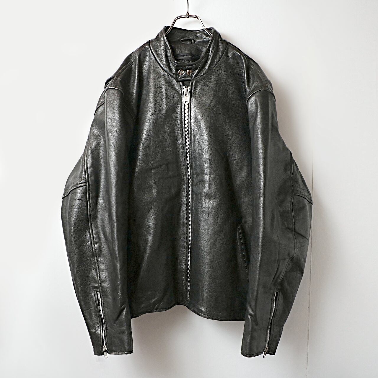 Interstate Leather レザー シングル ライダースジャケット パキスタン製 古着 used