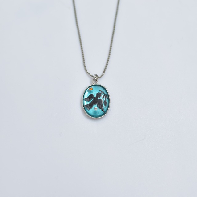 小鳥 モチーフ デザイン ペンダント ネックレス 首飾り アクセサリー 影絵 motif pendant necklace