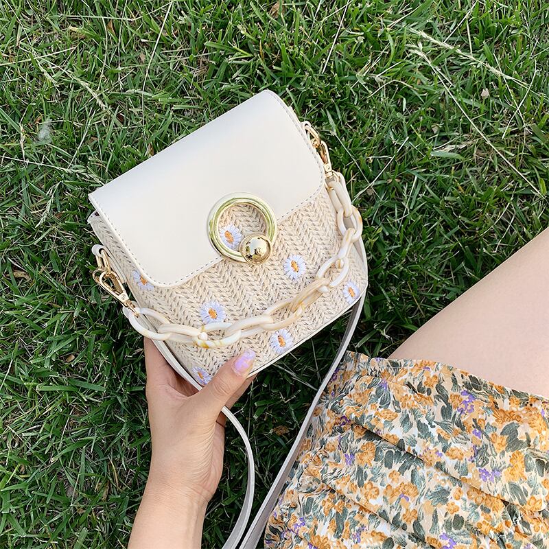 新しい小さなバッグ女性バッグ2020夏の新しいトレンディな野生の織りショルダーメッセンジャーバッグシンプルなファッションバケットバッグ Tiancai_Wing_Bag9934142