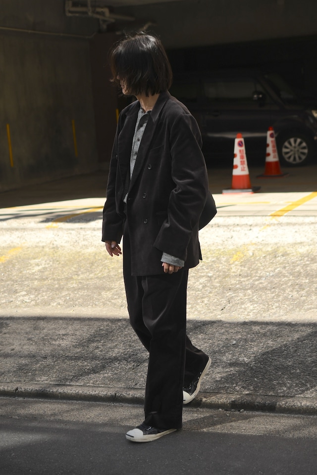 blurhms / Fade Velvet Two-tuck Slacks (FadeCharcoal)