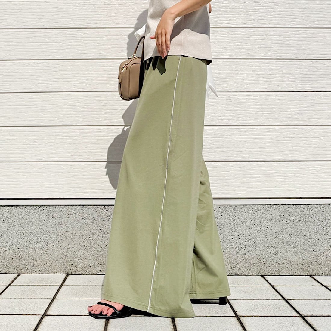 COOLサイドラインワイドタックパンツ