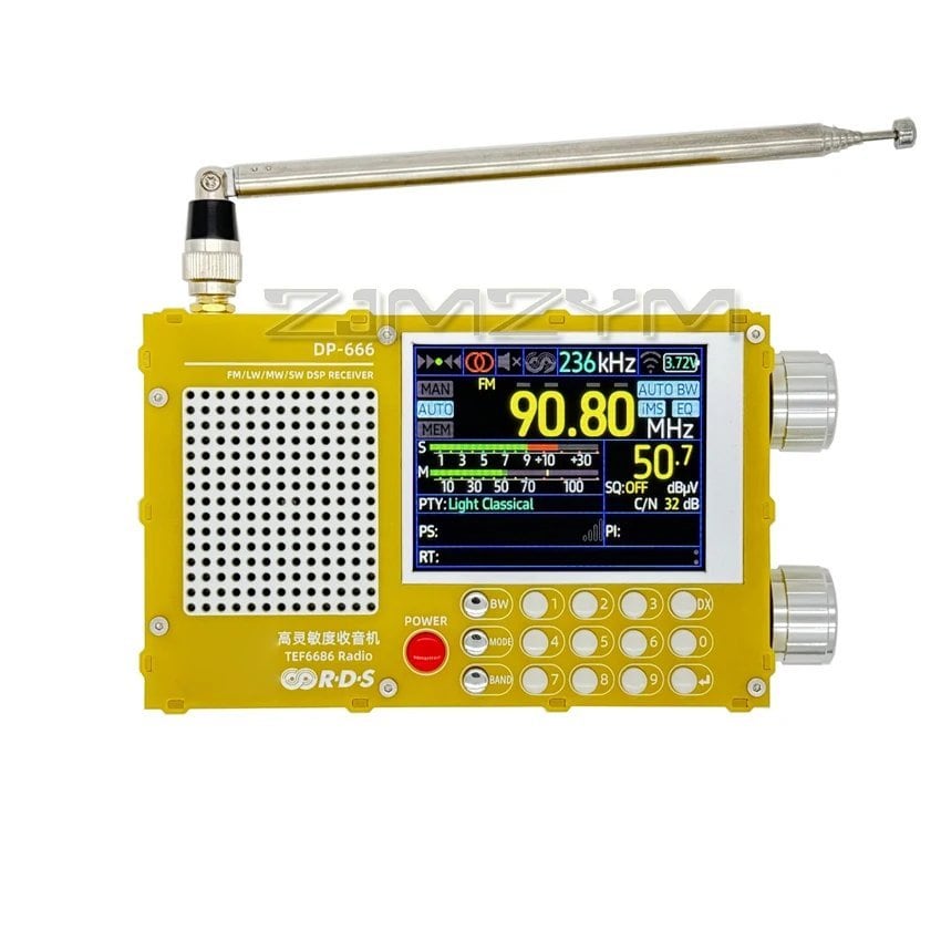 TEF6686 高感度DSPラジオ FM AM 短波 フルバンド 2.8型大画面