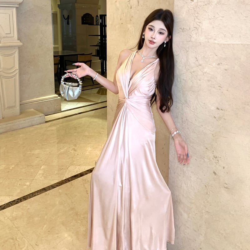 Lady's coco ロングドレス キャバドレス セクシー シャンパンピンク
