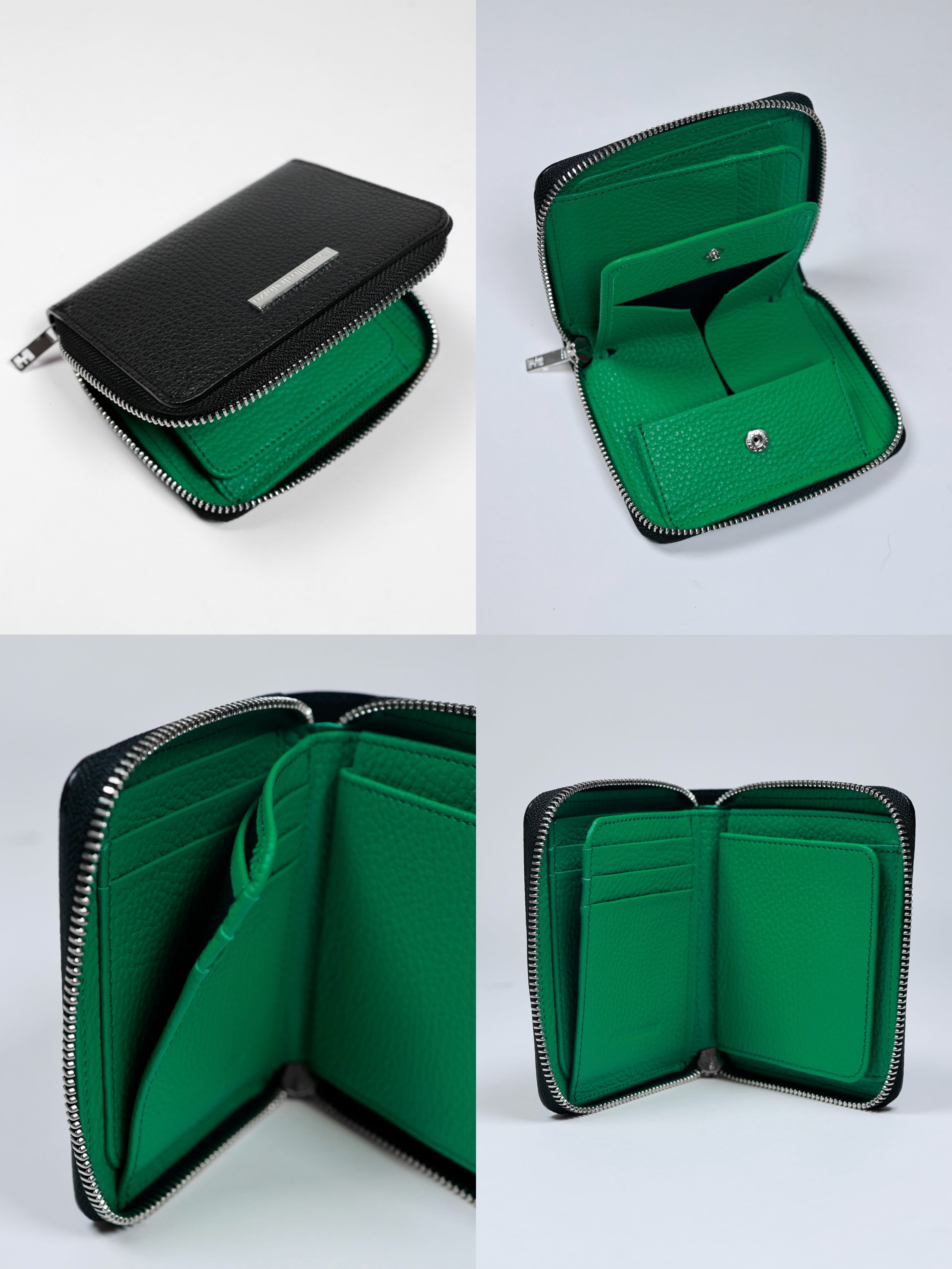 【EUROKENVY®︎ のミドルウォレット】BLACK× GREEN 即納在庫あり】Italian Emboss Middle Wallet 【イタリア・マスト