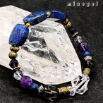 大粒 ラピスラズリ スモーキークォーツ アメジスト バングル ブレスレット✨ ｜minegel-オーダーメイドできるおしゃれパワーストーンブレスレット