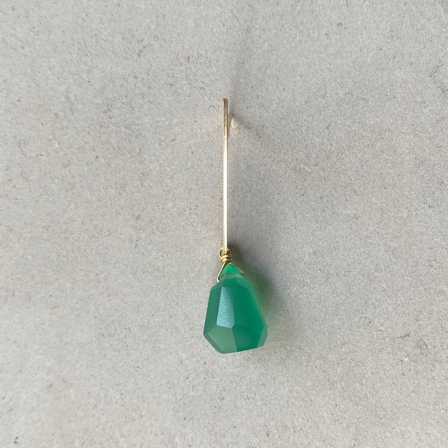 Bar pierce (green onyx) single 片耳分