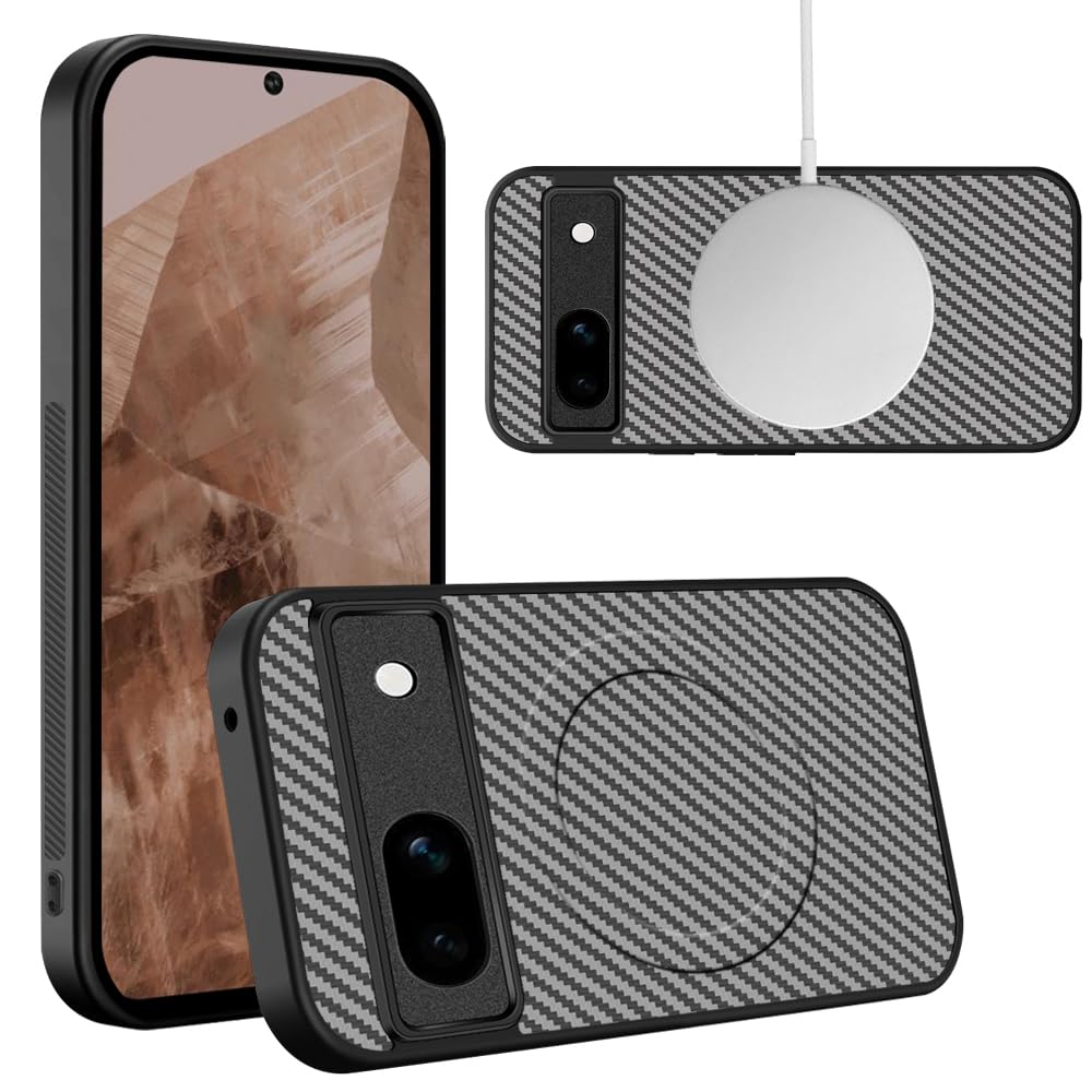 ZHIYIJIA Google Pixel 8A ケース クリア カバー 握りやすいグリップテクスチャー TPUスマホリング付き ワイヤレス充電対応 耐衝撃 ピクセル8a 保護ケース 滑り防止 (ブラック)