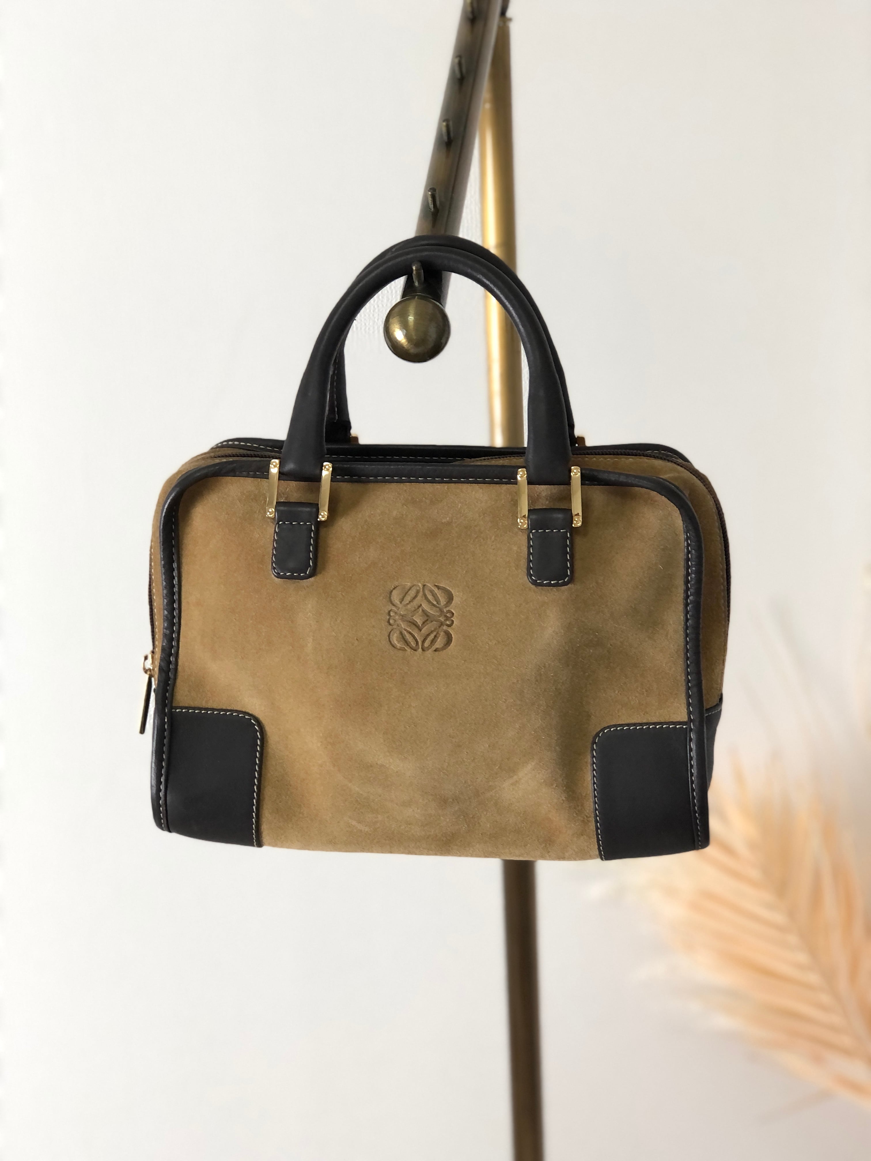 LOEWE ロエベ アマソナ  スエードレザーハンドバッグ ヴィンテージ