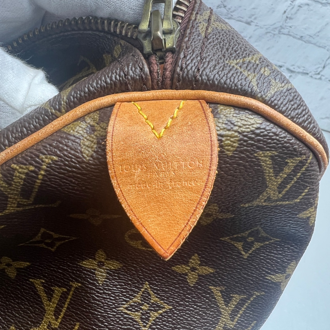 LOUIS VUITTON ルイヴィトン  モノグラム スピーディー レザー ハンドバッグ ブラウン A-10240