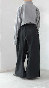i’m here - “He is twitted” Pants :Black|ツイスト立体パターン/軽量ポリエステル/レザーパッチ