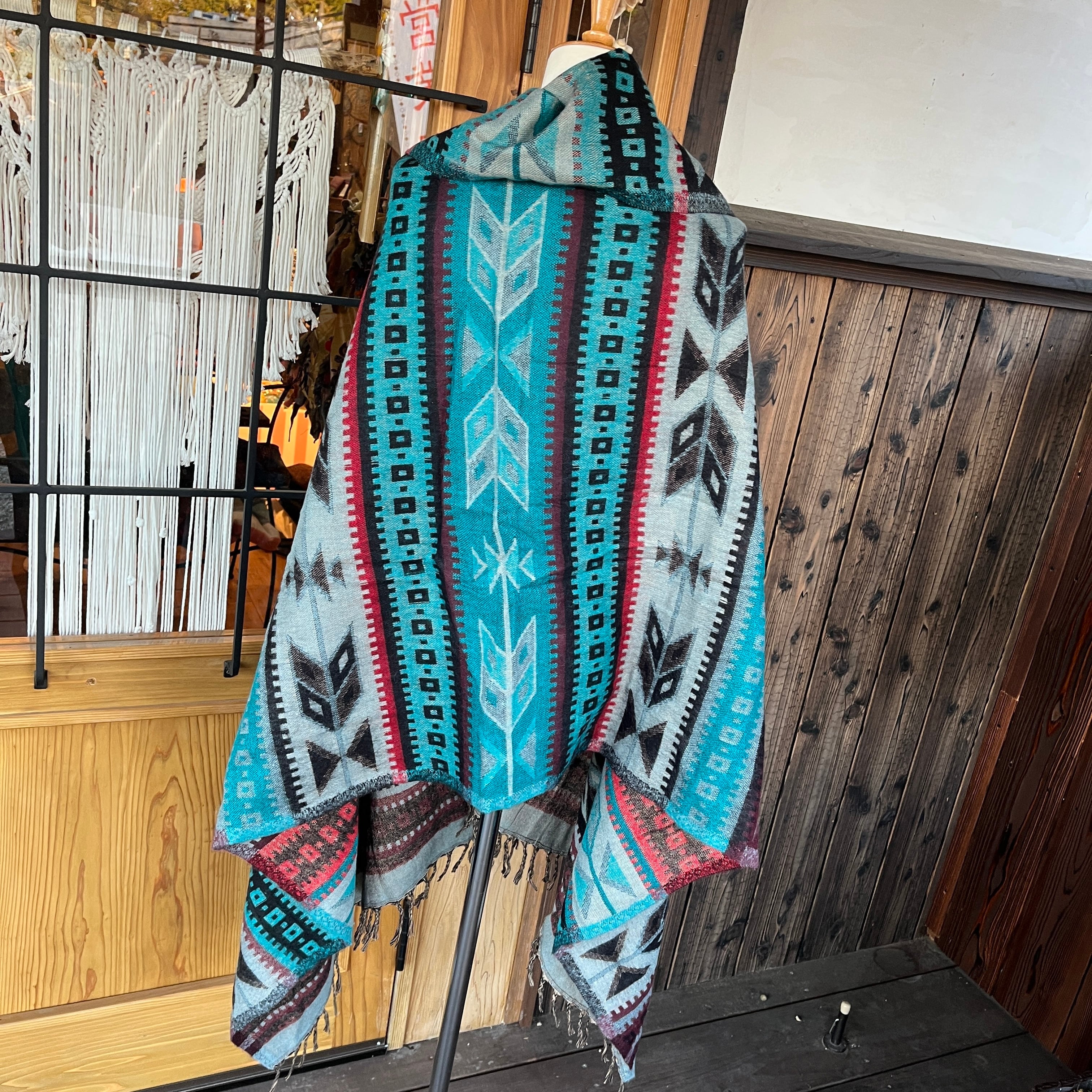 未使用 ヤクウールストール CTHY ターコイズ