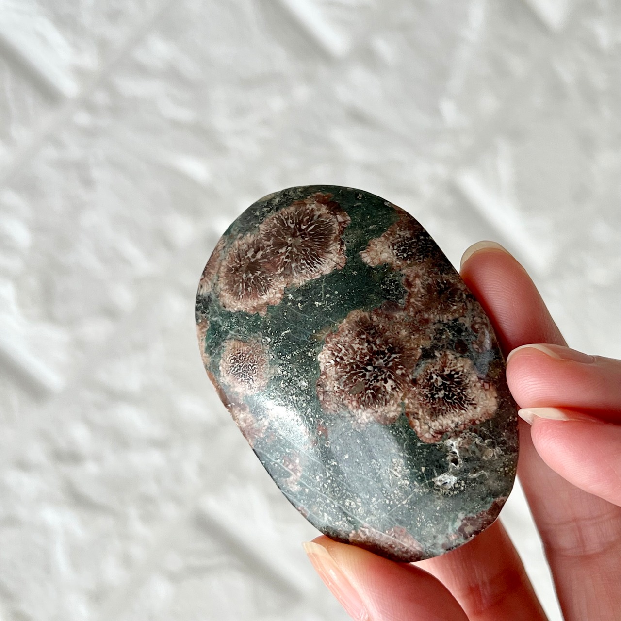 グリーンフラワージャスパー3＊天然石インテリア＊置き物