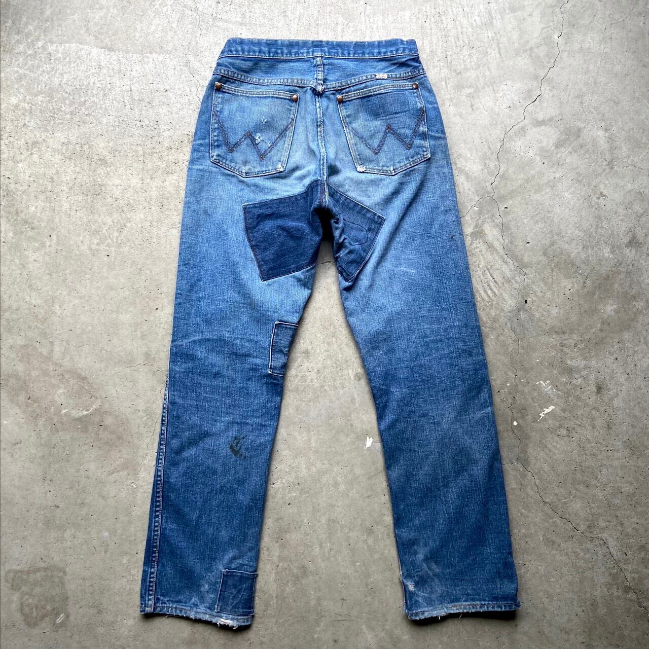 股下7860s VINTAGE  WRANGLER  ホワイト デニム パンツ W30