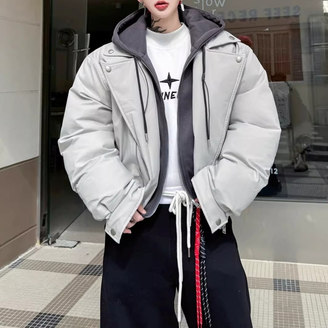 ライダース×フーディー ドッキングボリュームブルゾン 2カラー D12131