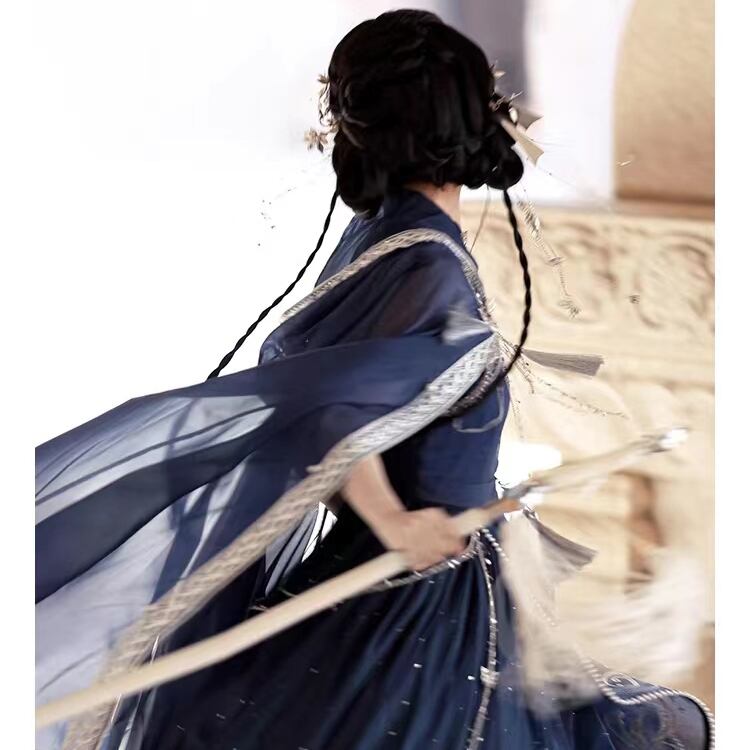 之】☆チャイナ風ワンピース☆ブルー チャイナドレス 中華服