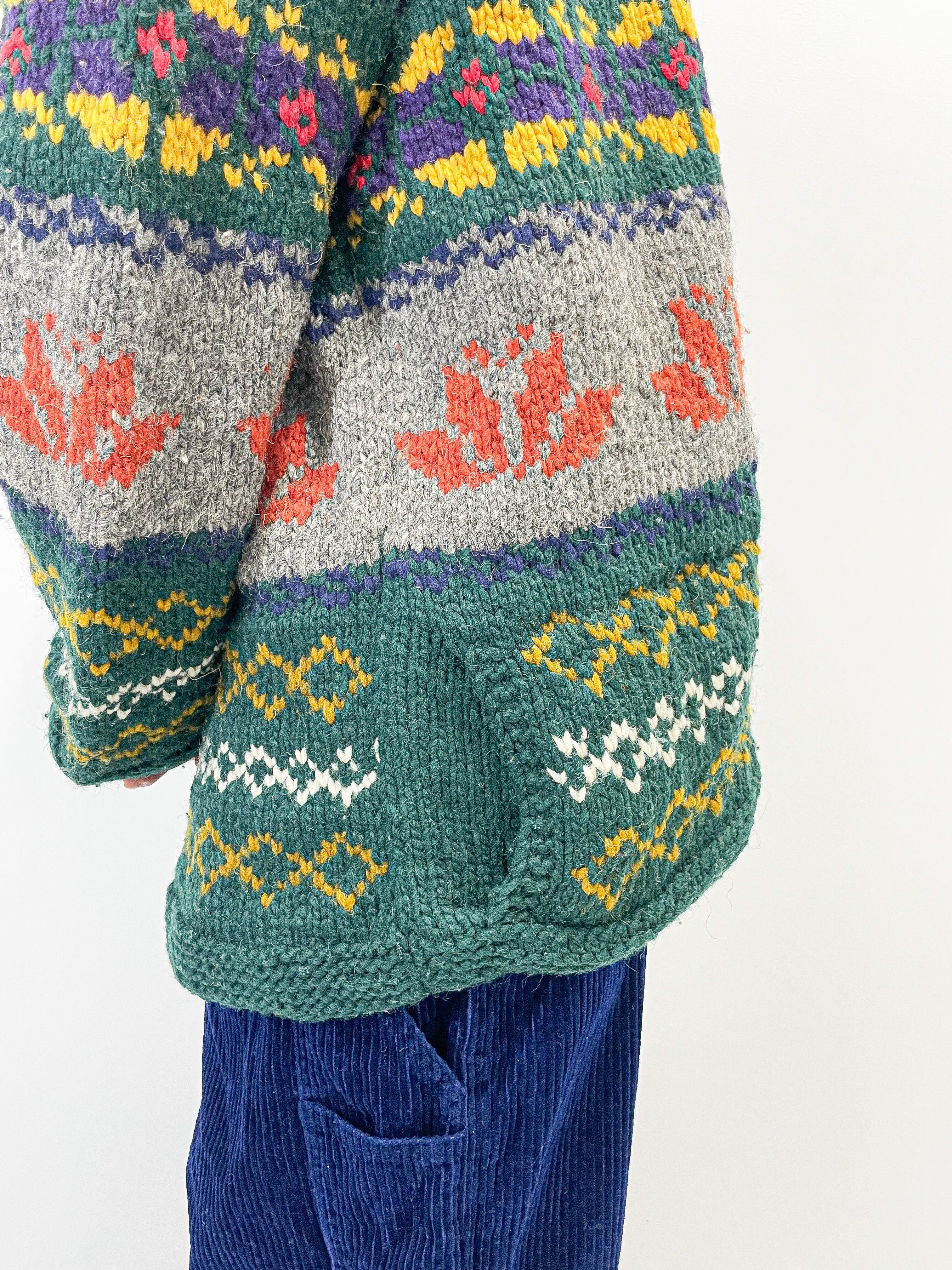 Vintage Ecuador Hand Knit Zip Up Cardigan | CORNER