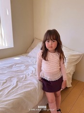 韓国子供服 / BANANA J / 26Autumn / バブル パフスリーブTシャツ / 秋服 / キッズ *XS~JS*