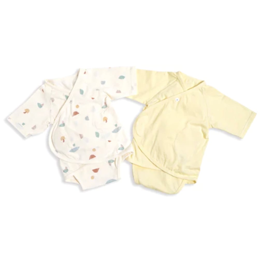 10mois(ディモワ) / PATTO SATTO HADAGI (パッとサッと肌着)2枚セット / バニラ / 50-60cm・60-70cm