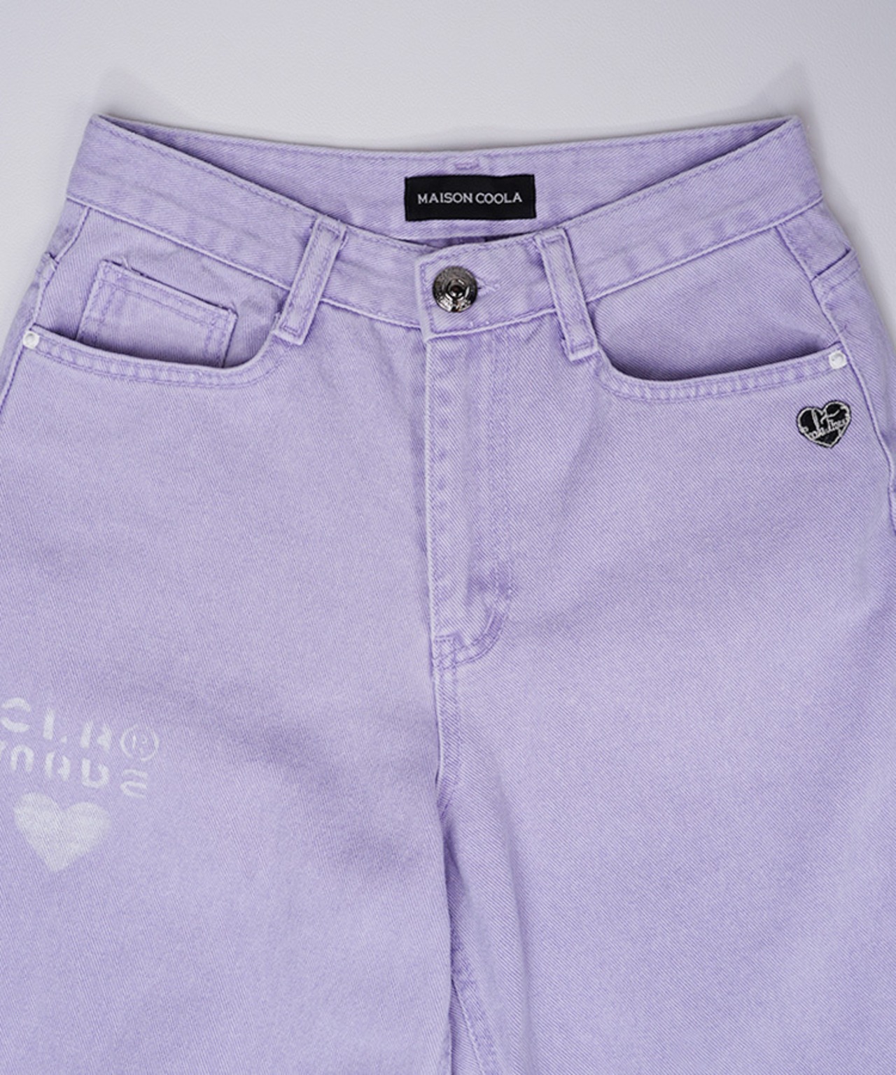 【直営限定ITEM】COOLAペイント×レースカラーデニムパンツ (PURPLE)　CQ-48001H