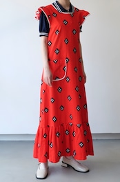 Rhombus dots apron dress